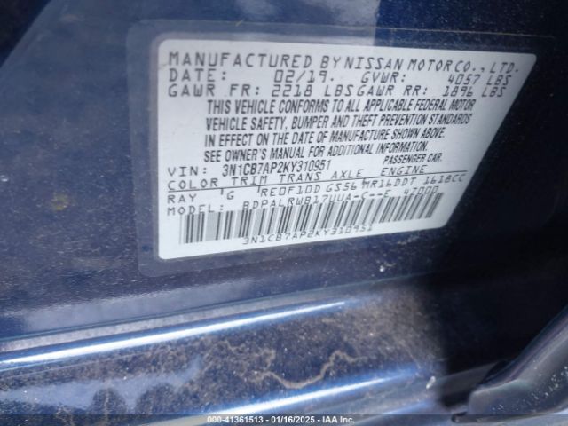 3N1CB7AP2KY310951 Nissan Sentra Sr Turbo