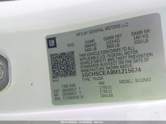 1GCHSCEA8M1215674 Chevrolet Colorado 2wd  Long Box Lt
