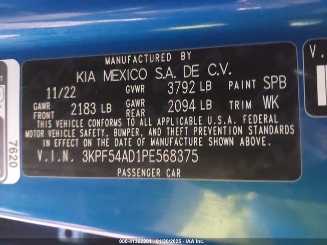 3KPF54AD1PE568375 KIA Forte Gt-line