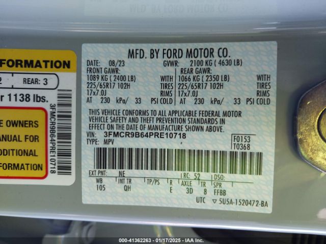 2023 FORD BRONCO SPORT 3FMCR9B64PRE10718 Photo 8