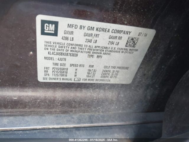 KL4CJASBXEB783039 Buick Encore