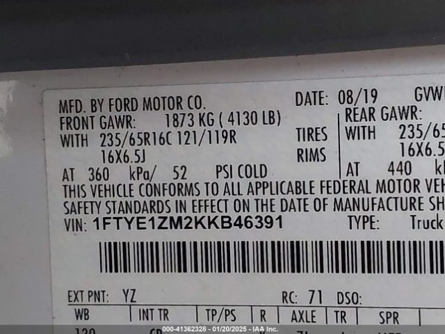 1FTYE1ZM2KKB46391 Ford Transit-150