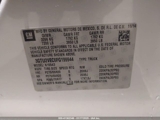 3GTU2VEC6FG199944 GMC Sierra 1500 Slt