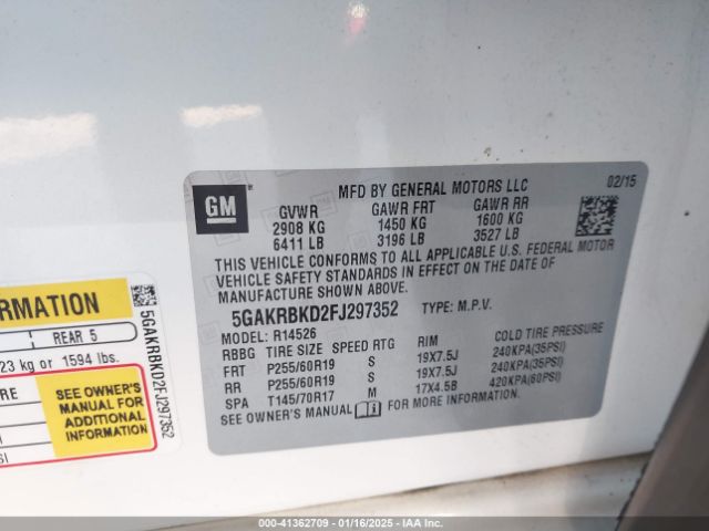 5GAKRBKD2FJ297352 Buick Enclave Leather