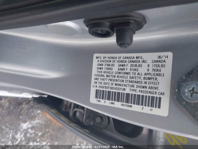 Honda Civic Lx 2014 2HGFB2F5XEH533108 Image 9