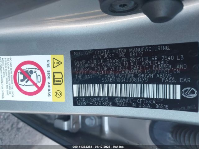 58ABK1GG4JU081479 Lexus 2gr-fe