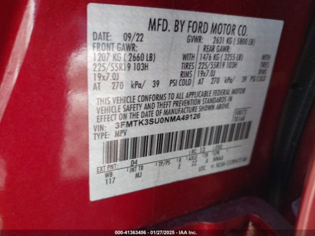 2022 FORD MUSTANG MACH-E 3FMTK3SU0NMA49126 Photo 8