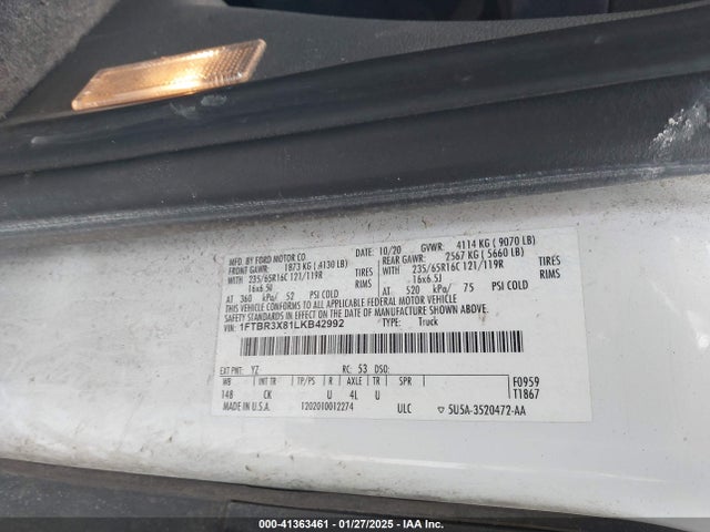 Ford Transit-250 Cargo Van 2020 1FTBR3X81LKB42992 Image 9