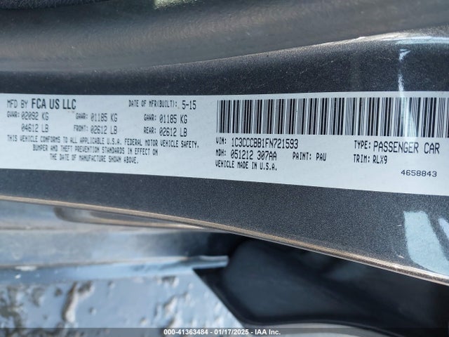 Chrysler 200 2015 1C3CCCBB1FN721593 Image 9