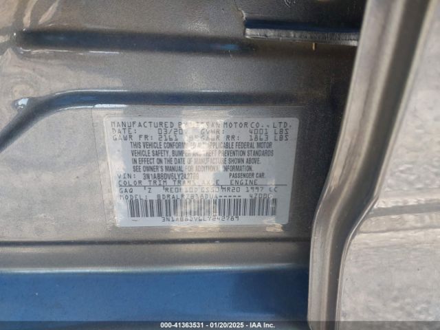 3N1AB8DV6LY242789 Nissan Sentra Sr Xtronic Cvt