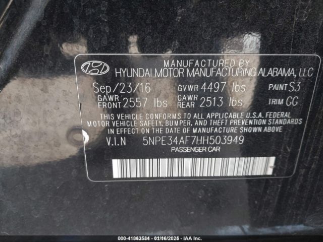 5NPE34AF7HH503949 Hyundai Sonata Sport