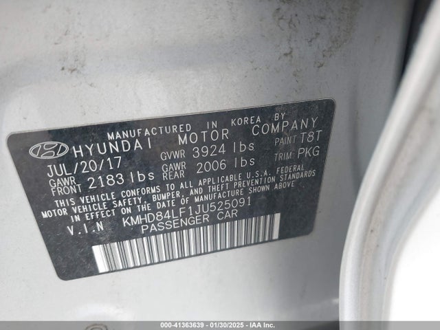 Hyundai ELANTRA SEL 2018 KMHD84LF1JU525091 Image 9