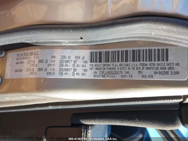 Jeep Cherokee Sport 2016 1C4PJLAB3GW320174 Image 9