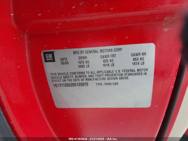 2006 CHEVROLET CORVETTE 1G1YY26U265129878 Photo 8