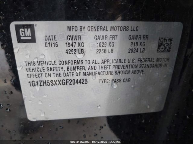 1G1ZH5SXXGF204425 Chevrolet Malibu Premier