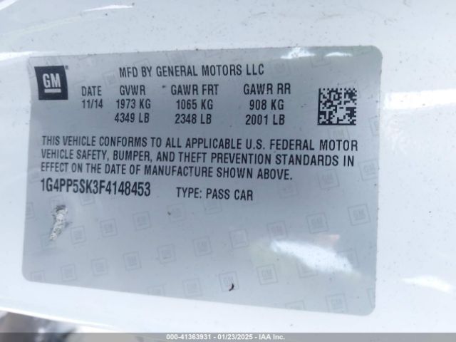 1G4PP5SK3F4148453 Buick Verano