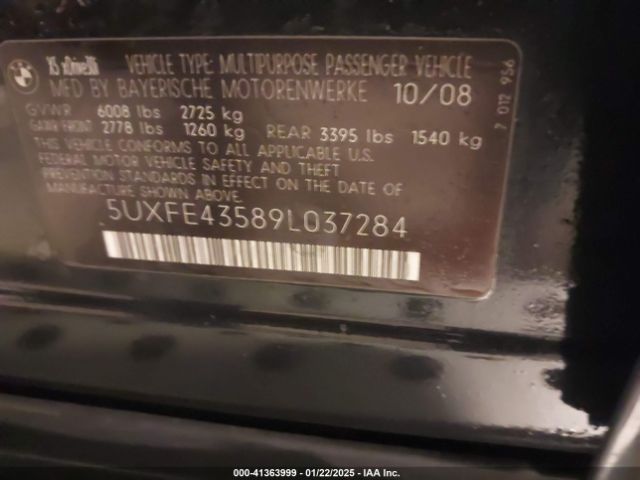 2009 BMW X5 5UXFE43589L037284 Photo 8