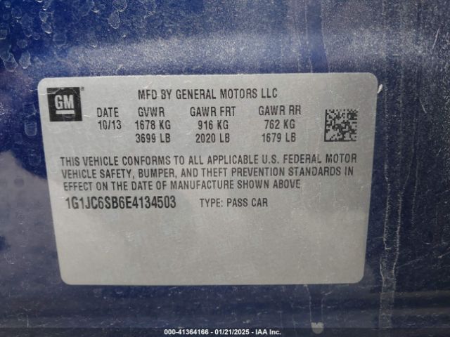 1G1JC6SB6E4134503 Chevrolet Sonic Lt Auto