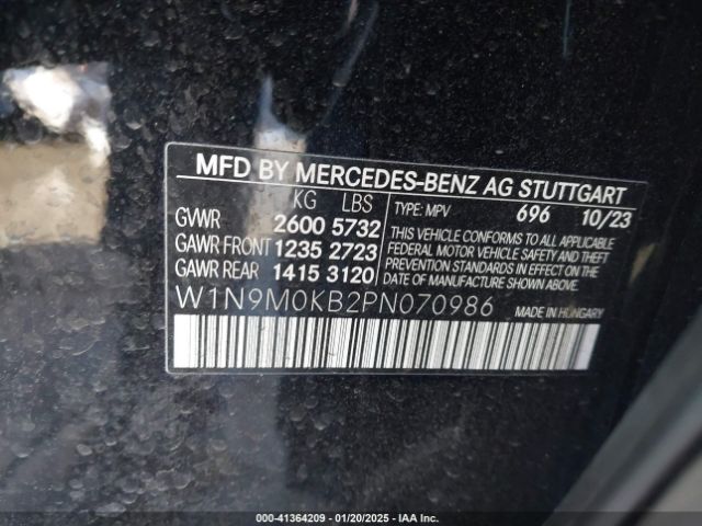 W1N9M0KB2PN070986 Mercedes-Benz Eqb 300 Suv 4matic