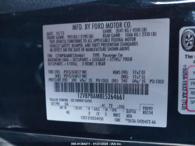 1ZVBP8AM8E5264661 Ford Mustang V6 Premium