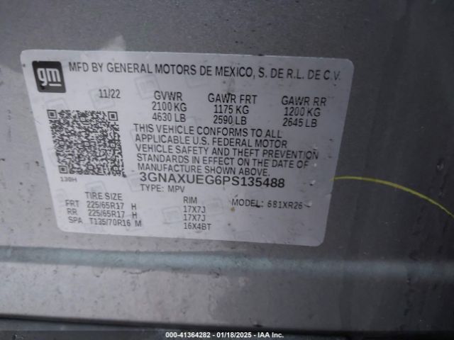 3GNAXUEG6PS135488 Chevrolet Equinox Awd Lt