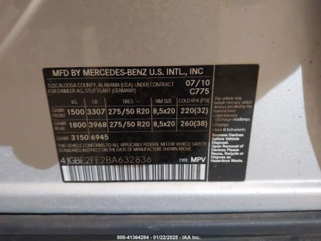 2011 MERCEDES-BENZ GL 350 BLUETEC 4JGBF2FE2BA632836 Photo 8