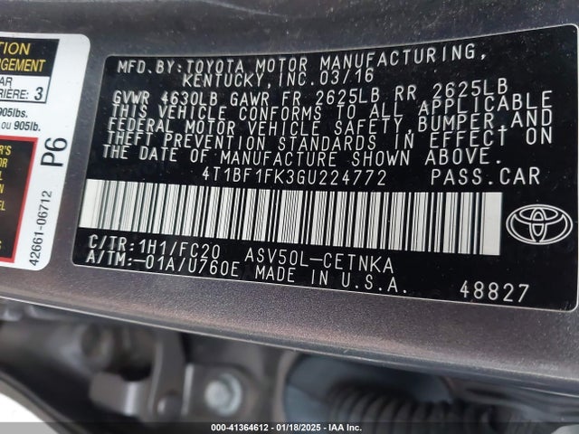 Toyota CAMRY LE 2016 4T1BF1FK3GU224772 Image 9