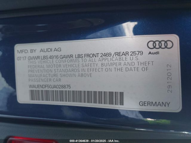 WAUENDF50JA028875 Audi A5 2.0t Premium