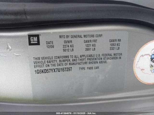 2007 CADILLAC DTS 1G6KD57YX7U167297 Photo 8