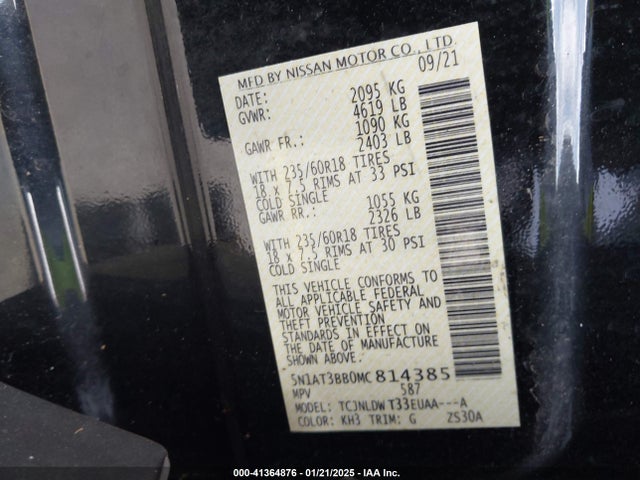 Nissan Rogue Sv Intelligent Awd 2021 5N1AT3BB0MC814385 Image 9