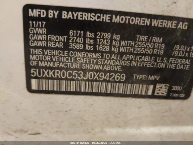 2018 BMW X5 5UXKR0C53J0X94269 Photo 8