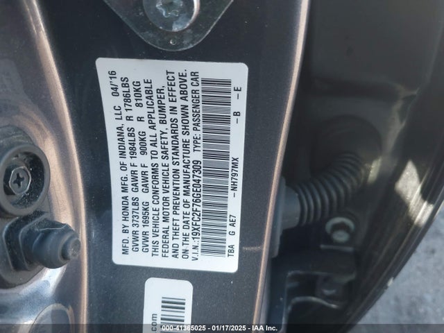 Honda CIVIC EX 2016 19XFC2F76GE047309 Image 9