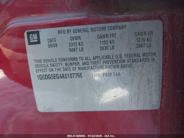 2010 CADILLAC CTS 1G6DG5EG4A0107766 Photo 8
