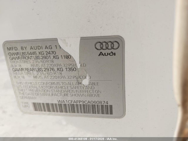 2012 AUDI Q5 WA1CFAFP9CA060874 Photo 8