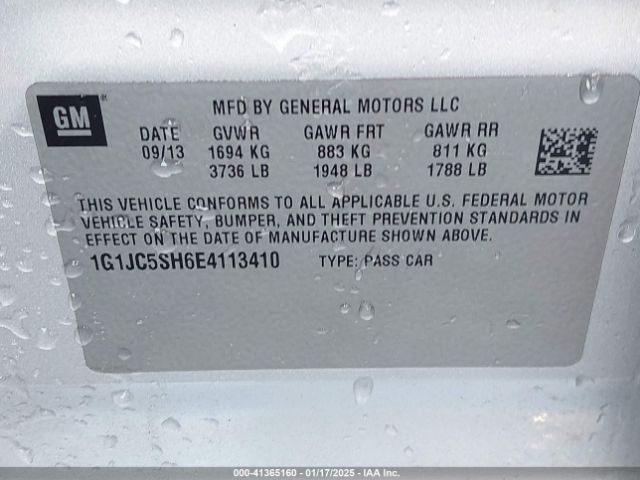 1G1JC5SH6E4113410 Chevrolet Sonic Lt Auto