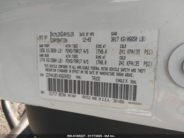 2004 DODGE RAM 1500 1D7HA18D14S620353 Photo 8