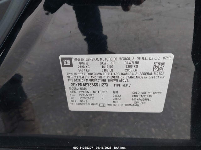 2011 CADILLAC SRX 3GYFNBEY8BS511273 Photo 8
