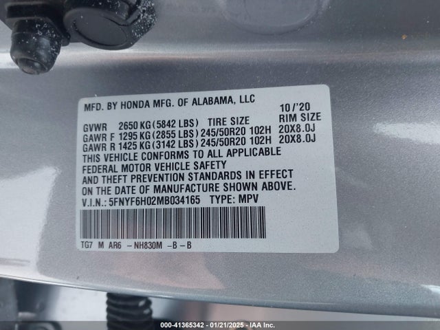 Honda Pilot Awd Elite 2021 5FNYF6H02MB034165 Image 9