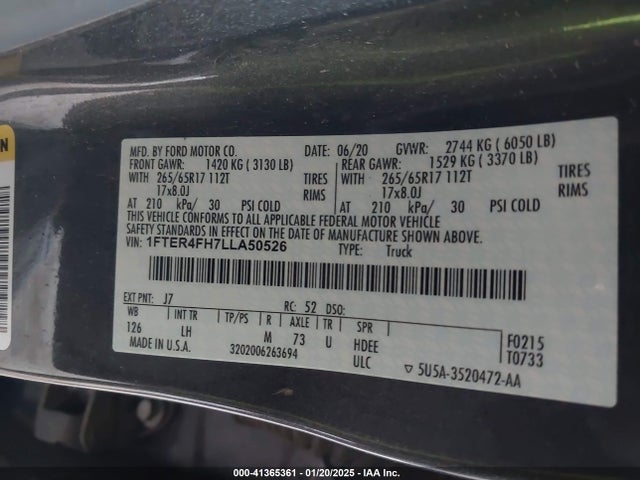 Ford Ranger Xlt 2020 1FTER4FH7LLA50526 Image 9