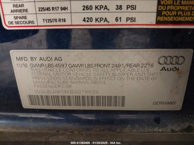 2011 AUDI A3 WAUKJAFM4BA079933 Photo 8