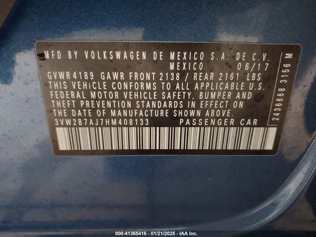 Volkswagen Jetta 1.4t S 2017 3VW2B7AJ7HM408133 Image 9