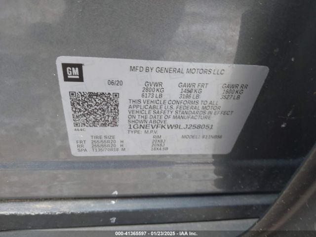 1GNEVFKW9LJ258051 Chevrolet Traverse Ls