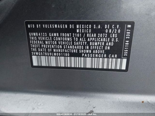 3VWG57BU9LM091180 Volkswagen Jetta 1.4t Sel Premium