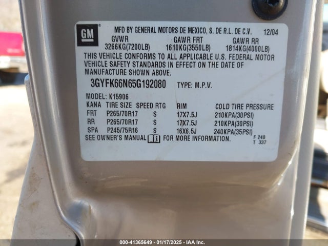 2005 CADILLAC ESCALADE ESV 3GYFK66N65G192080 Photo 8