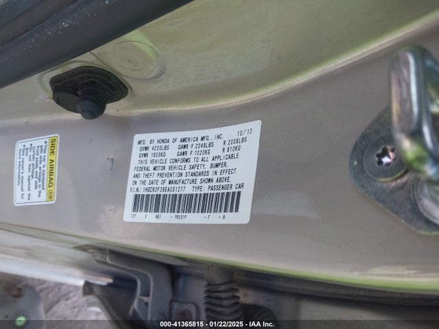 Honda ACCORD LX 2014 1HGCR2F36EA051277 Image 9