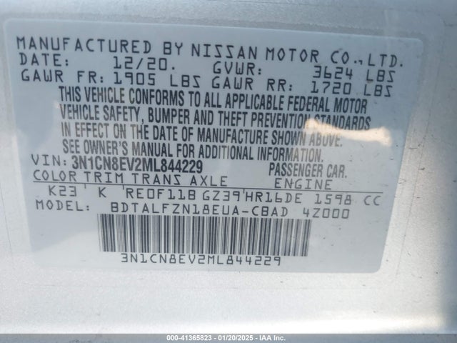 Nissan Versa Sv Xtronic Cvt 2021 3N1CN8EV2ML844229 Image 9