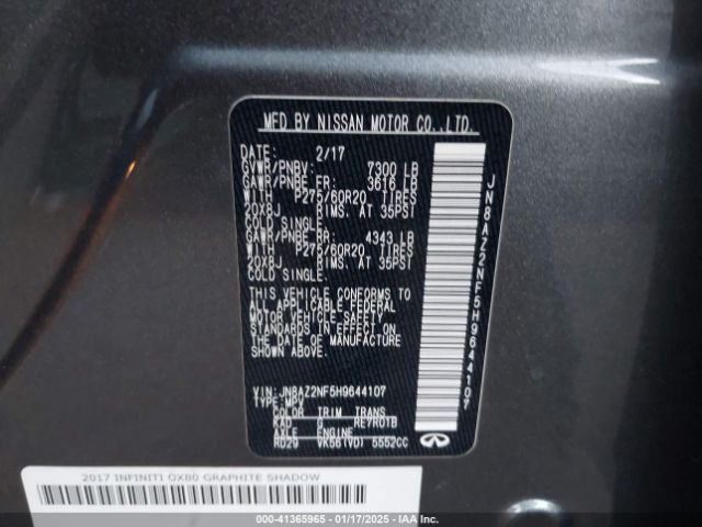 JN8AZ2NF5H9644107 Infiniti QX80