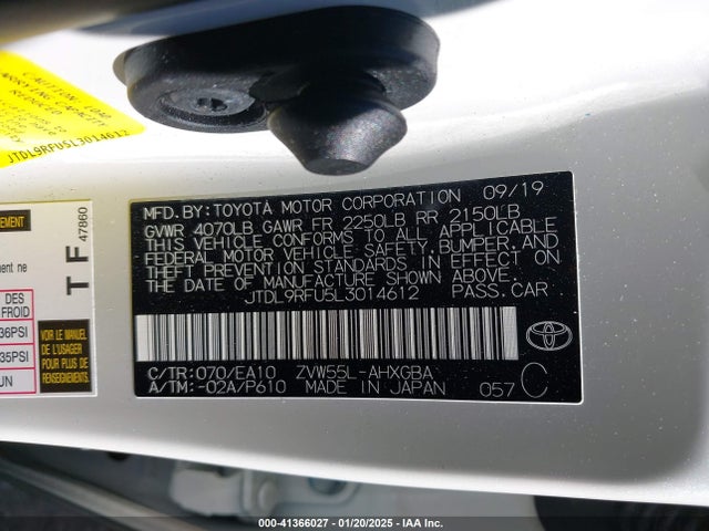 Toyota Prius Xle Awd-e 2020 JTDL9RFU5L3014612 Image 9