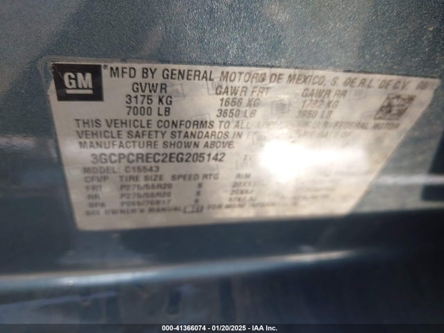 3GCPCREC2EG205142 Chevrolet Silverado 1500 1lt