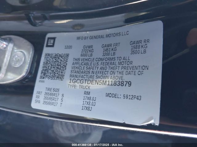 1GCGTDEN5M1183879 Chevrolet Colorado 4wd  Short Box Z71